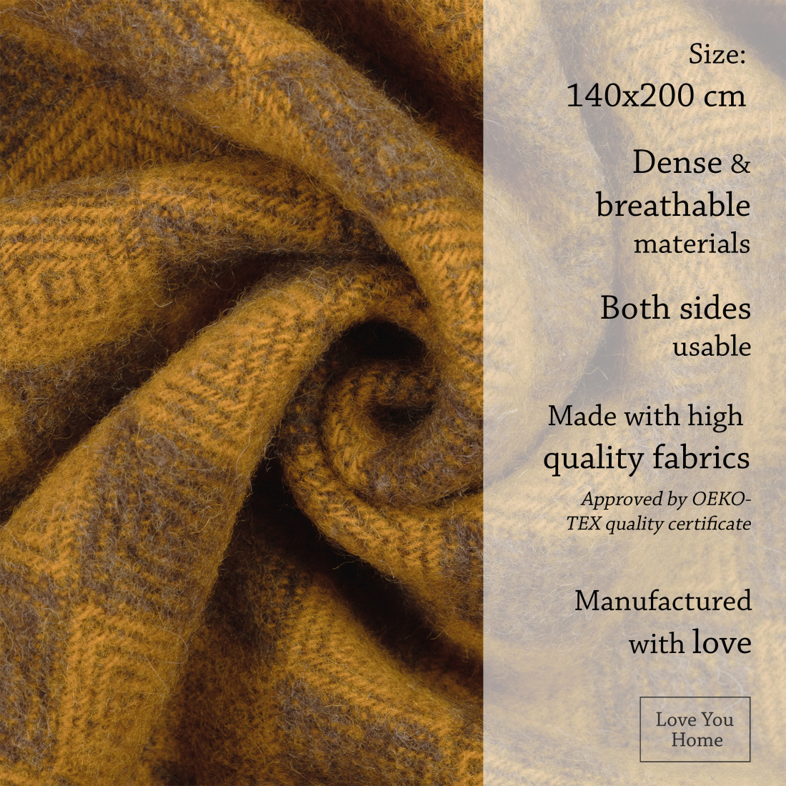 Virgin wool blanket Rhombus pattern · 3