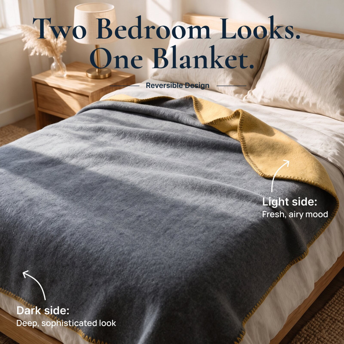 Reversible 100% Wool Blanket · 2
