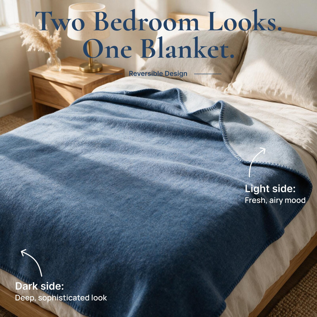 Reversible 100% Wool Blanket · 2