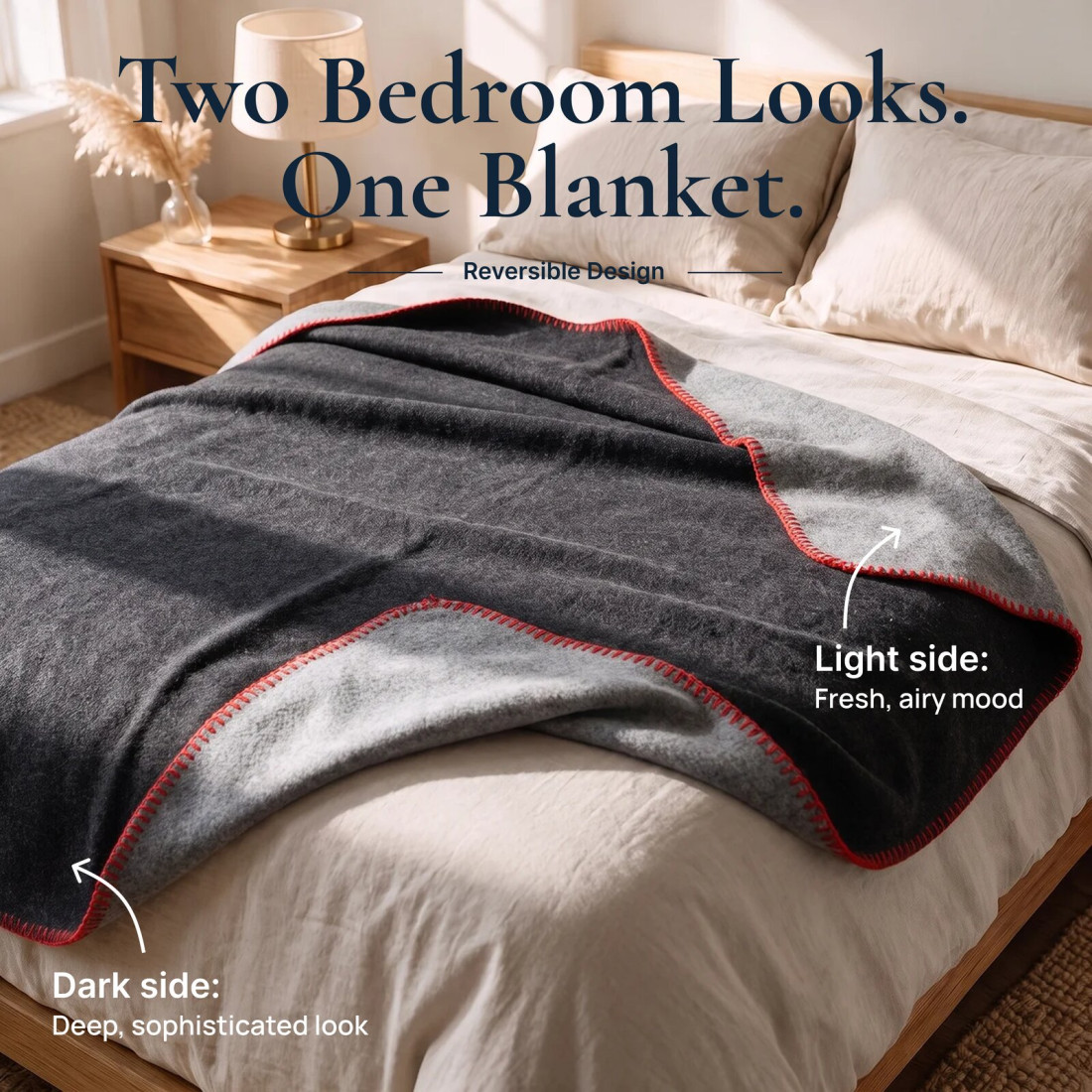 Reversible 100% Wool Blanket · 2
