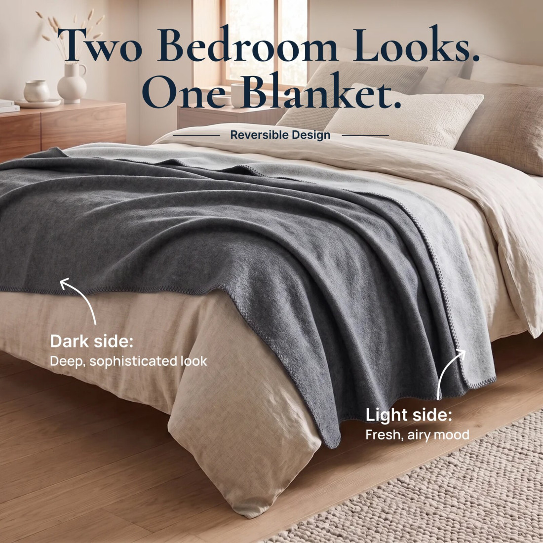 Reversible 100% Wool Blanket · 2