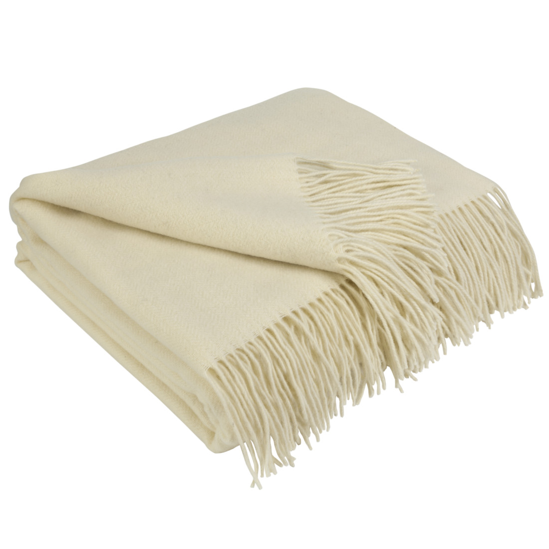 Cashmere wool blanket with merino herringbone