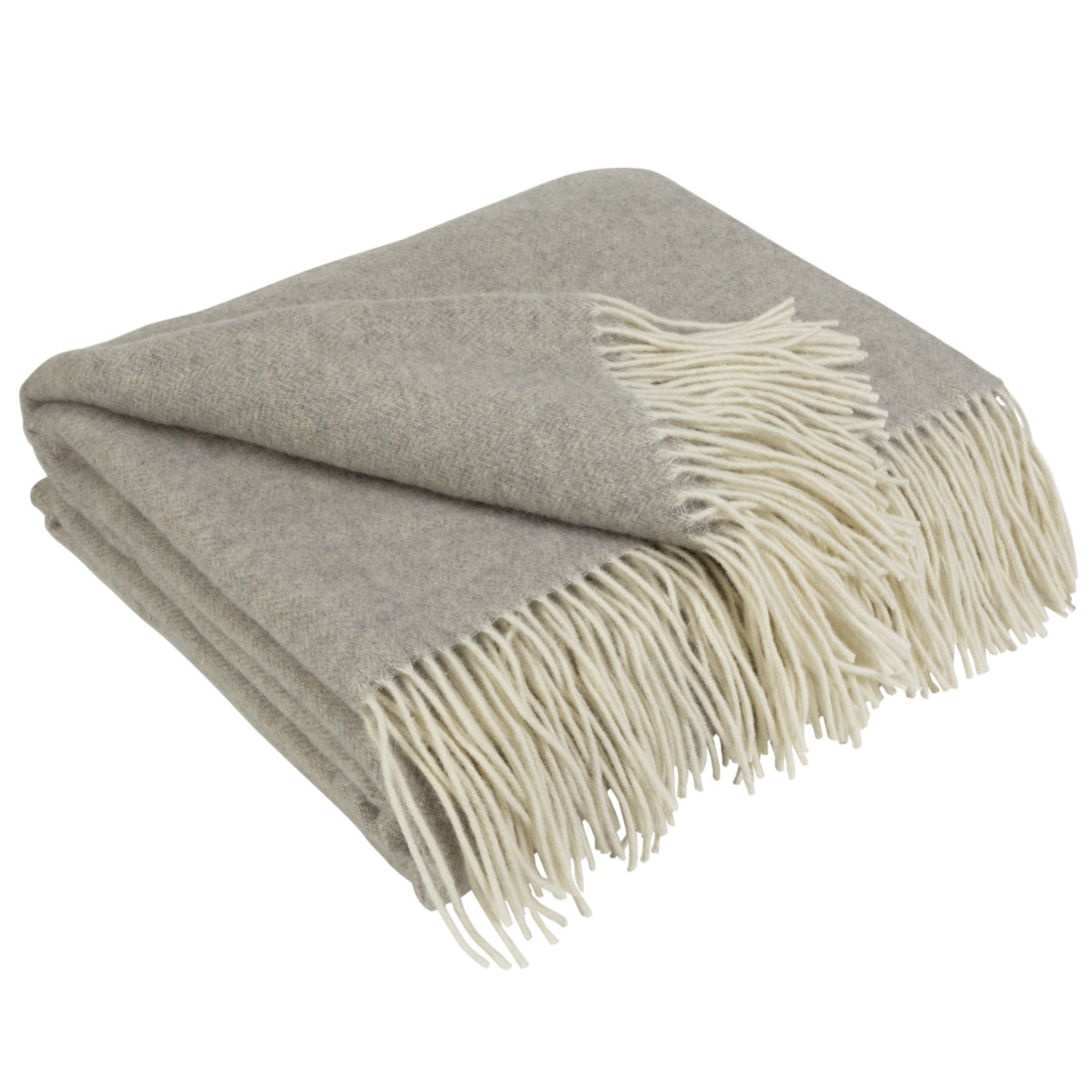 Cashmere Wool Blanket with Merino Herringbone