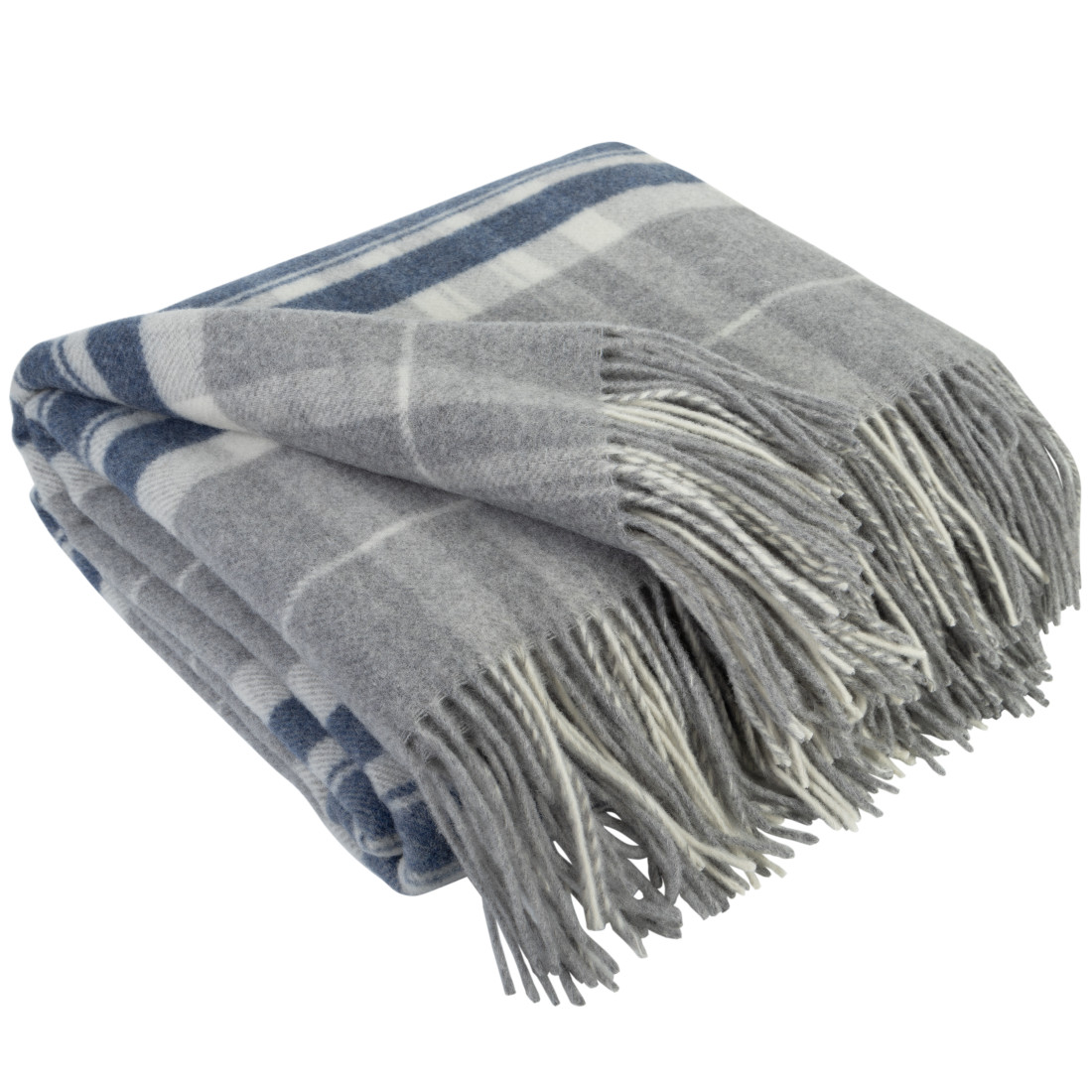 Cashmere blanket with Merino tartan