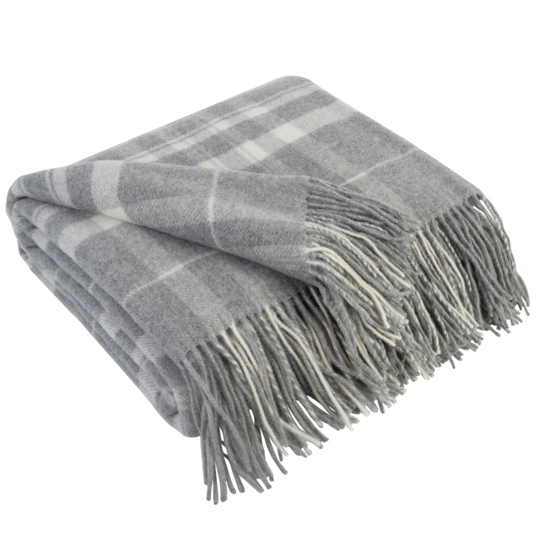 Cashmere Wool Blanket with Merino Tartan