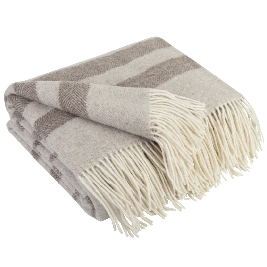 Cashmere wool blanket with Merino Stripes