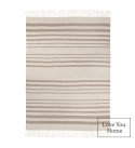 Kaschmir Wolldecke mit Merino Streifen LoveYouHome (140x200 cm / Creme mit Braun)