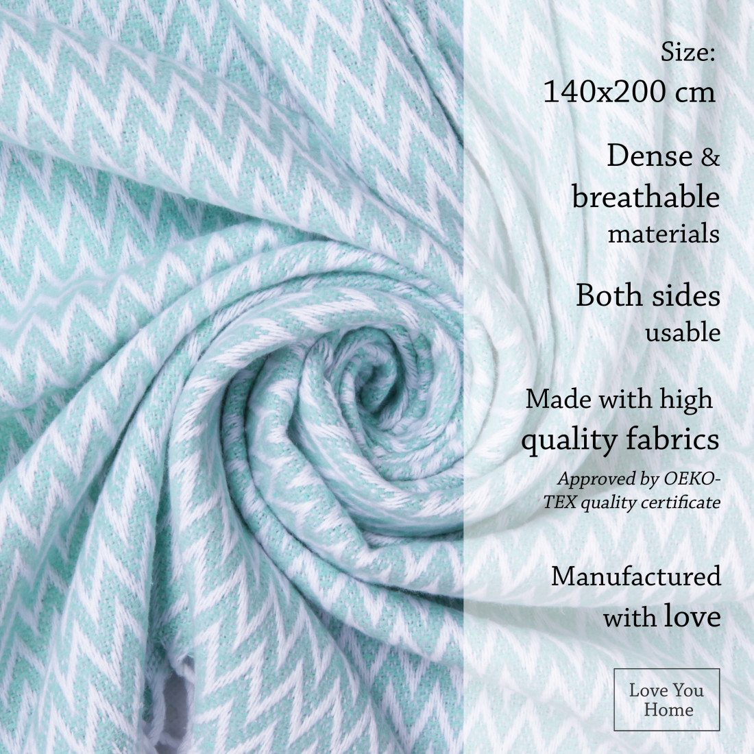 Cotton blanket with Chevron Corners · 4