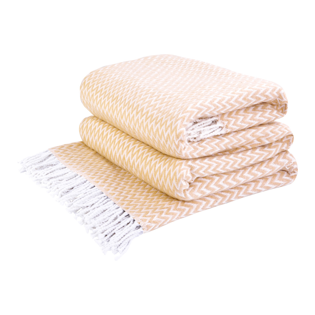 Cotton blanket with Chevron corners