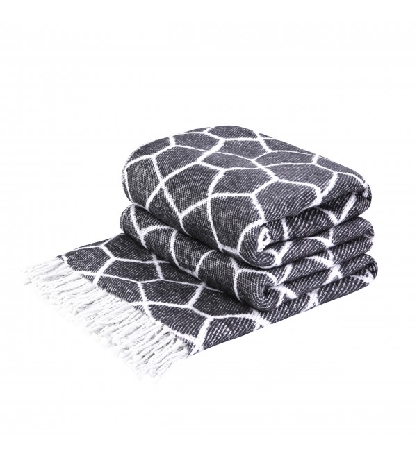 Baumwolle Decke Netz LoveYouHome (140x200 cm / Anthrazit - Weiß)