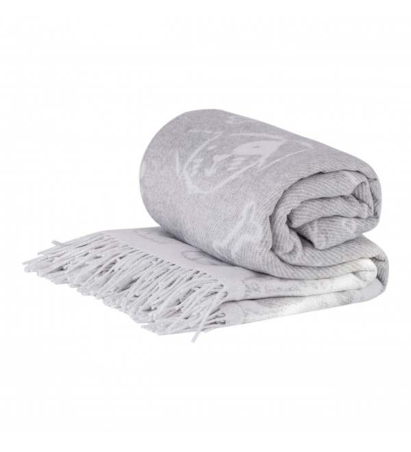 Baumwolle Decke Hunde & Welpen LoveYouHome (140x200 cm / Hellgrau - Weiß)