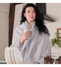 Baumwolle Decke Ecken Chevron LoveYouHome (140x200 cm / Hellgrau - Weiß)