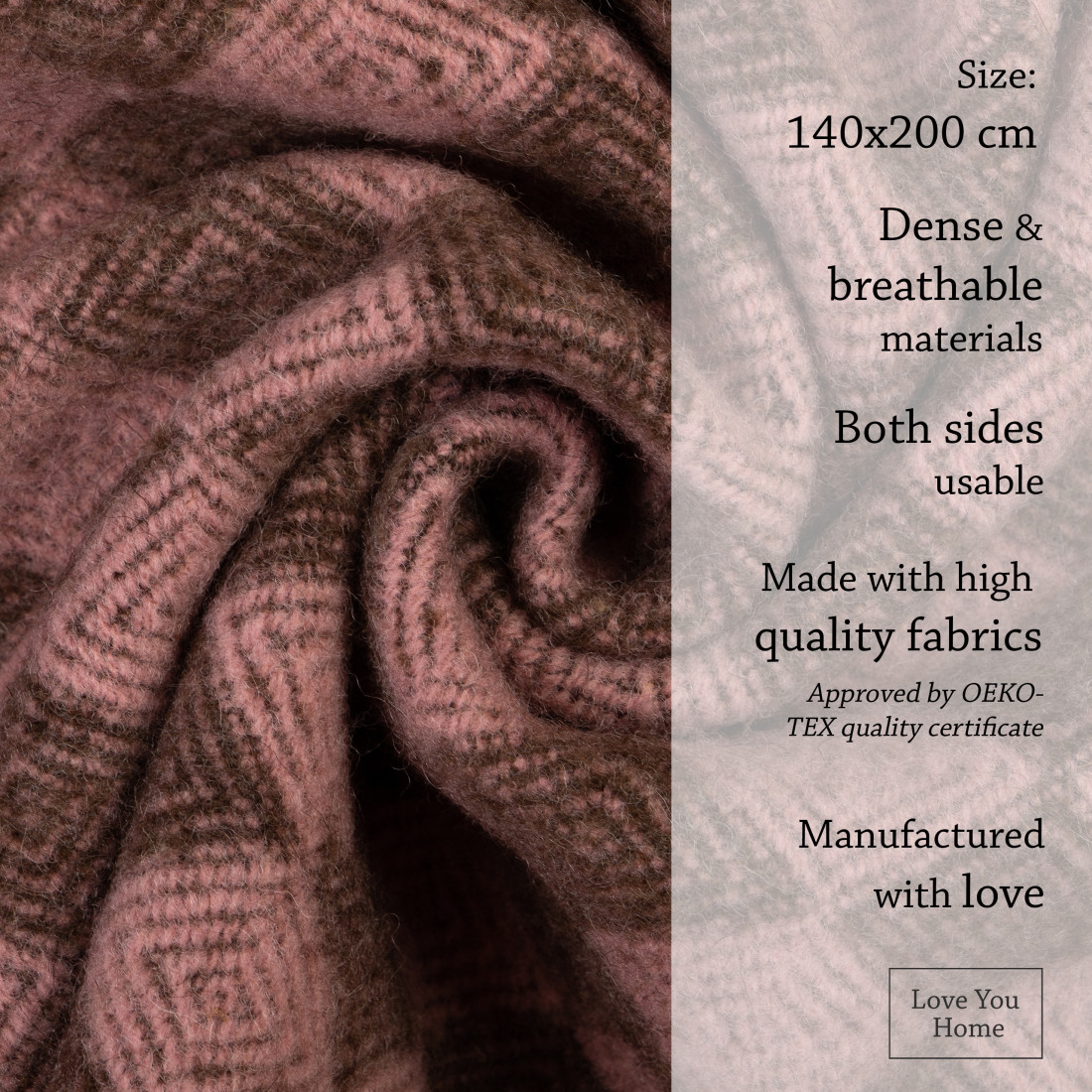 New Zealand wool blanket with diamond pattern · 4