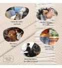 Merino Wolldecke Rautenmuster LoveYouHome (140x200 cm / Beige - Weiß)
