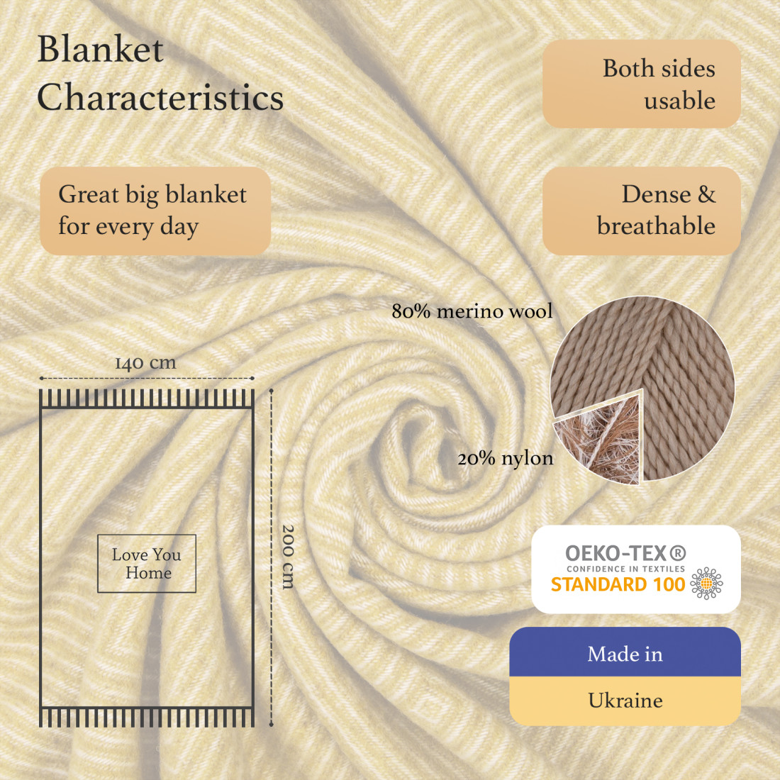Merino Wool Blanket Diamond Pattern · 8