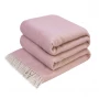 Merino Wolldecke Rautenmuster LoveYouHome (140x200 cm / Rosa - Weiß) Merino Wolldecke Rau...