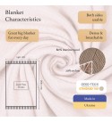 Merino Wolldecke Rautenmuster LoveYouHome (140x200 cm / Rosa - Weiß)