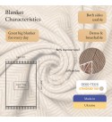 Merino Wolldecke Ecken Chevron LoveYouHome (140x200 cm / Beige - Weiß)