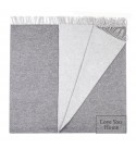 Doppelseitige Merino Wolldecke LoveYouHome (140x200 cm / Hellgrau - Weiß)