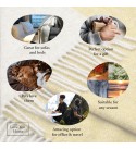 Doppelseitige Merino Wolldecke LoveYouHome (140x200 cm / Senf-Gelb - Weiß)