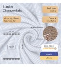 Merino Wolldecke Ecken Chevron LoveYouHome (140x200 cm / Blau -Weiß)