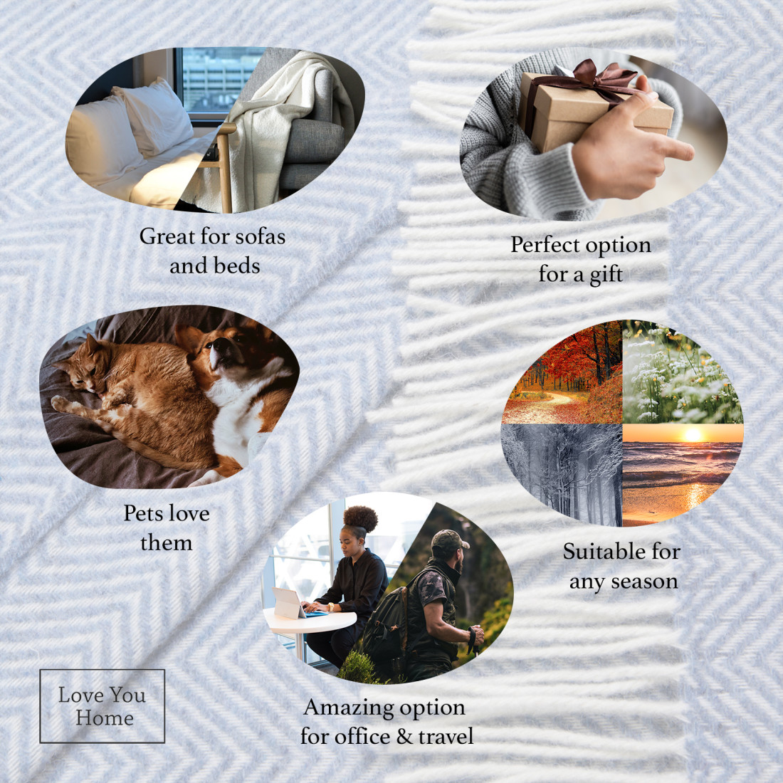 Merino Wool Blanket Corners Chevron · 3