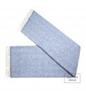 Merino Wolldecke Ecken Chevron LoveYouHome (140x200 cm / Blau -Weiß)