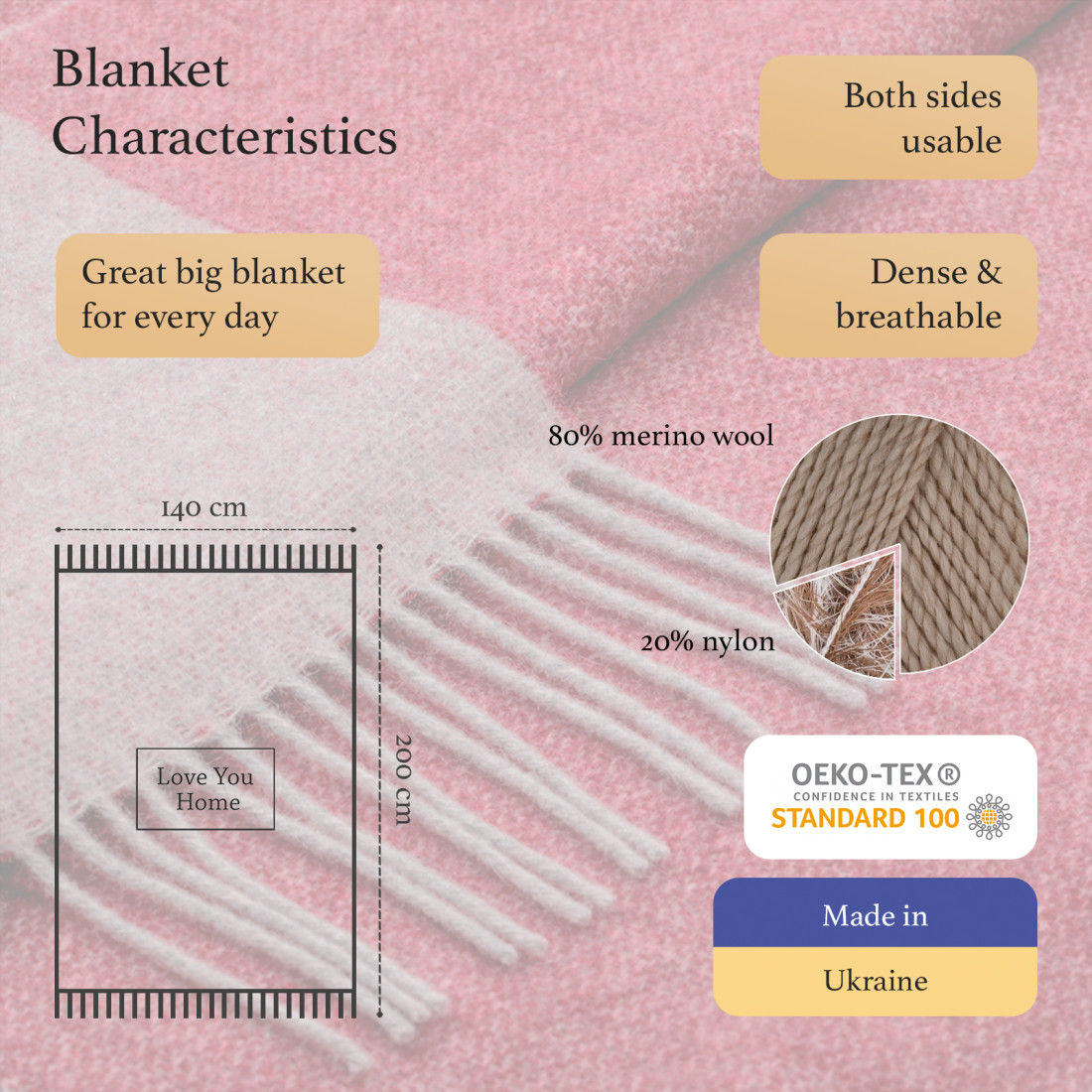 Double-sided Merino Wool Blanket · 2