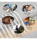 Merino Wolldecke Streifen LoveYouHome (140x200 cm / Grau - Senf - Weiß)