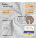 Merino Wolldecke Streifen LoveYouHome (140x200 cm / Grau - Blau - Weiß)