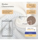 Merino Wolldecke Quadrate Verlauf LoveYouHome (140x200 cm / Beige - Blau - Weiß)