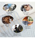 Merino Wolldecke Quadrate Verlauf LoveYouHome (140x200 cm / Beige - Blau - Weiß)