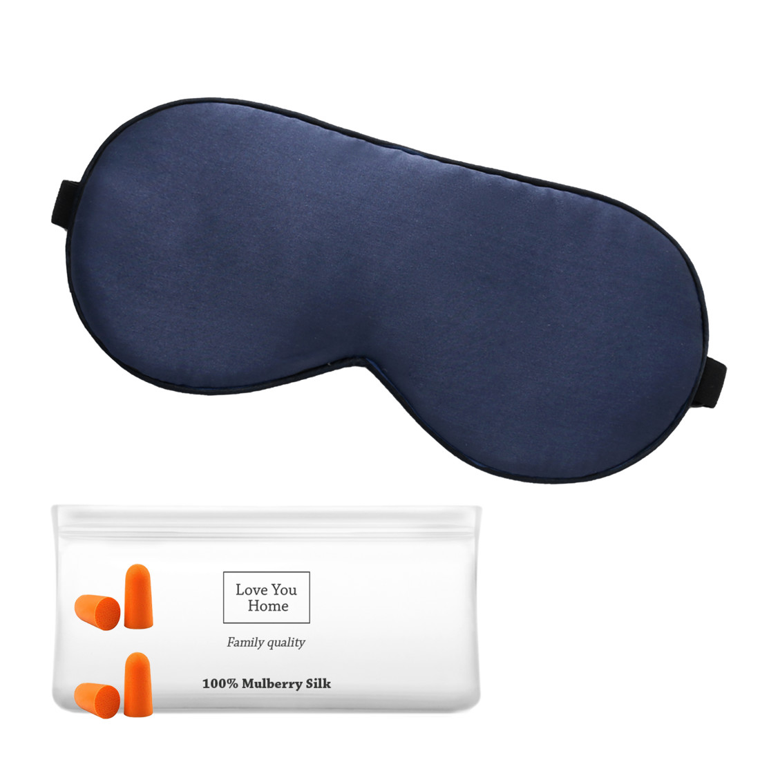 Silk sleep mask with earplugs