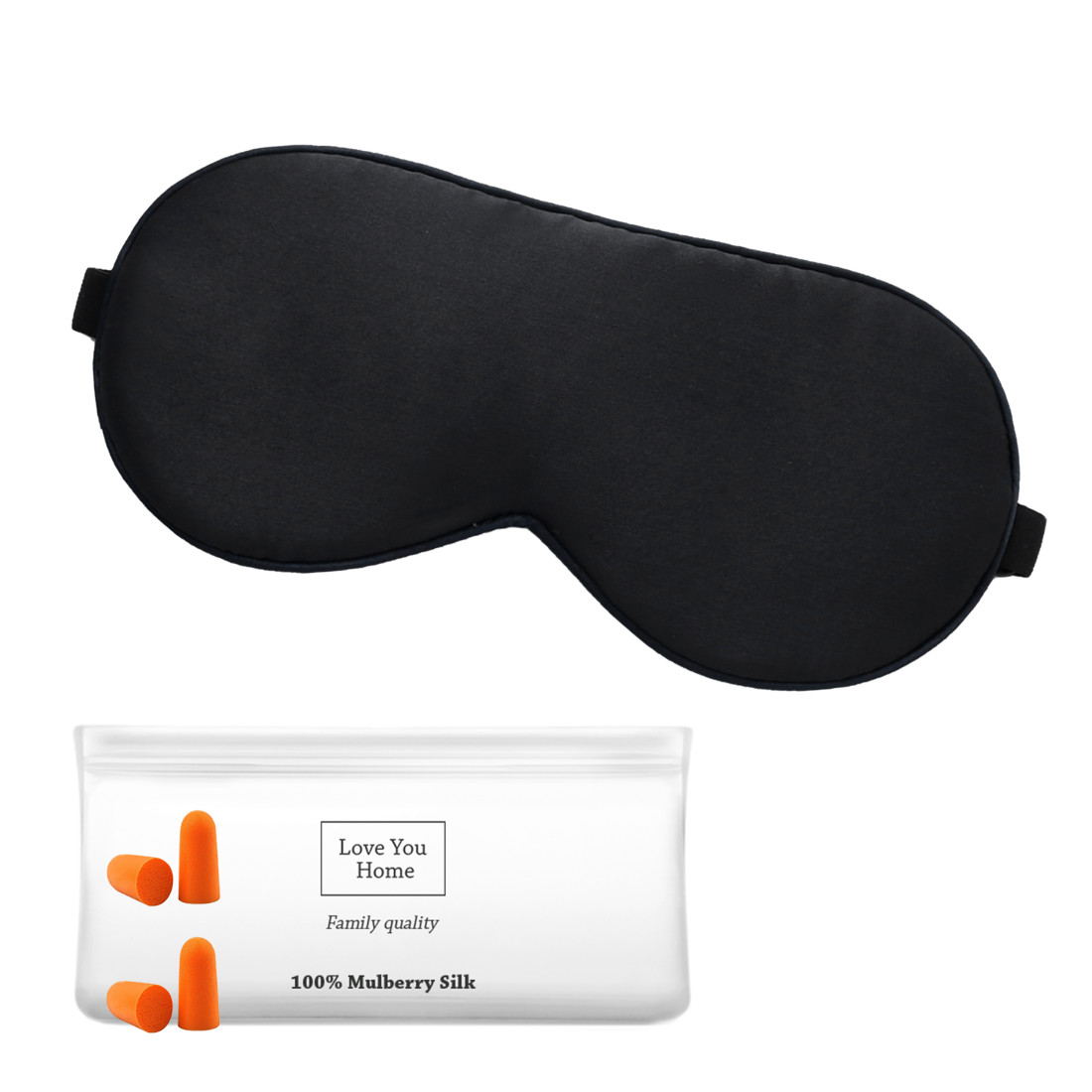 Silk sleep mask with earplugs