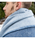 80% Merino Wolldecke LoveYouHome (130x170 cm / Blau - Hellblau)