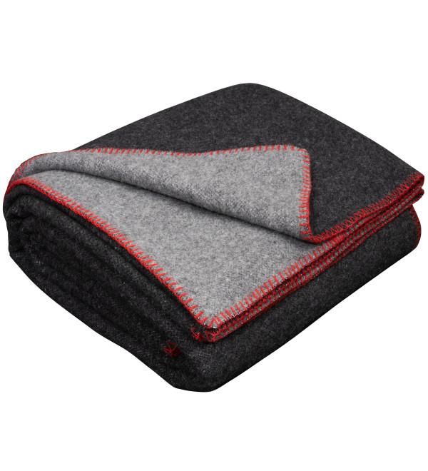 80% Merino Wolldecke LoveYouHome (130x170 cm / Grau - Dunkelgrau)