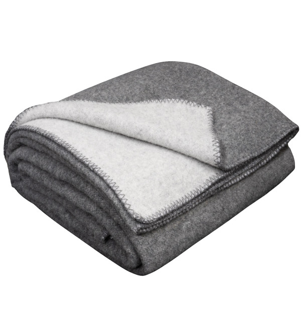 80% Merino Wolldecke LoveYouHome (130x170 cm / Grau - Hellgrau)