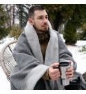 80% Merino Wolldecke LoveYouHome (130x170 cm / Grau - Hellgrau)