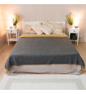80% Merino Wolldecke LoveYouHome (150x215 cm / Grau und Senf)