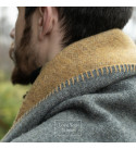 80% Merino Wolldecke LoveYouHome (150x215 cm / Grau und Senf)