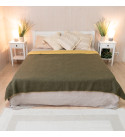 80% Merino Wolldecke LoveYouHome (150x215 cm / Senf - Oliv Grün)