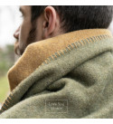 80% Merino Wolldecke LoveYouHome (150x215 cm / Senf - Oliv Grün)