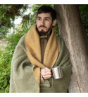 80% Merino Wolldecke LoveYouHome (150x215 cm / Senf - Oliv Grün)
