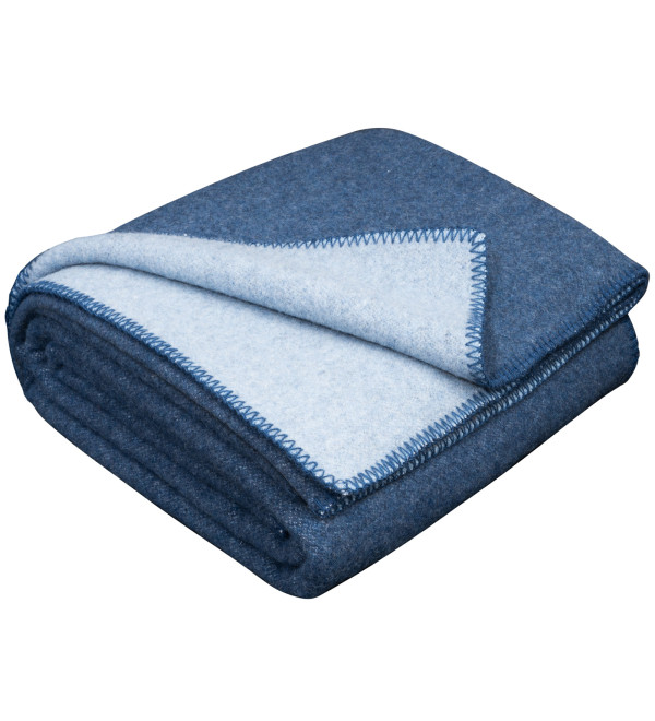 80% Merino Wolldecke LoveYouHome (150x215 cm / Hellblau - Blau)
