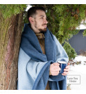 80% Merino Wolldecke LoveYouHome (150x215 cm / Hellblau - Blau)
