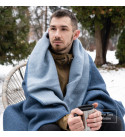 80% Merino Wolldecke LoveYouHome (150x215 cm / Hellblau - Blau)