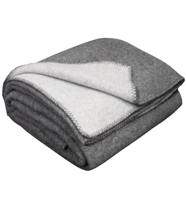 80% Merino Wolldecke LoveYouHome (150x215 cm / Hellgrau - Grau)